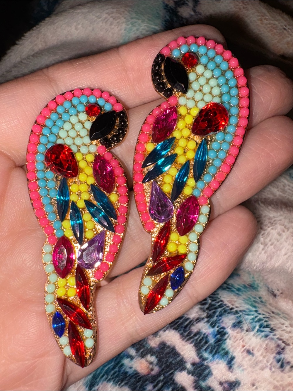 Vibrant Multicolor Parrot Crystal Drop Earrings - Women Jewelry